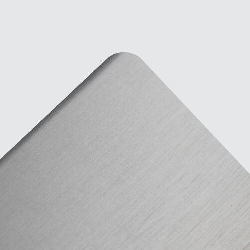 Metal surface with anodizing finish.